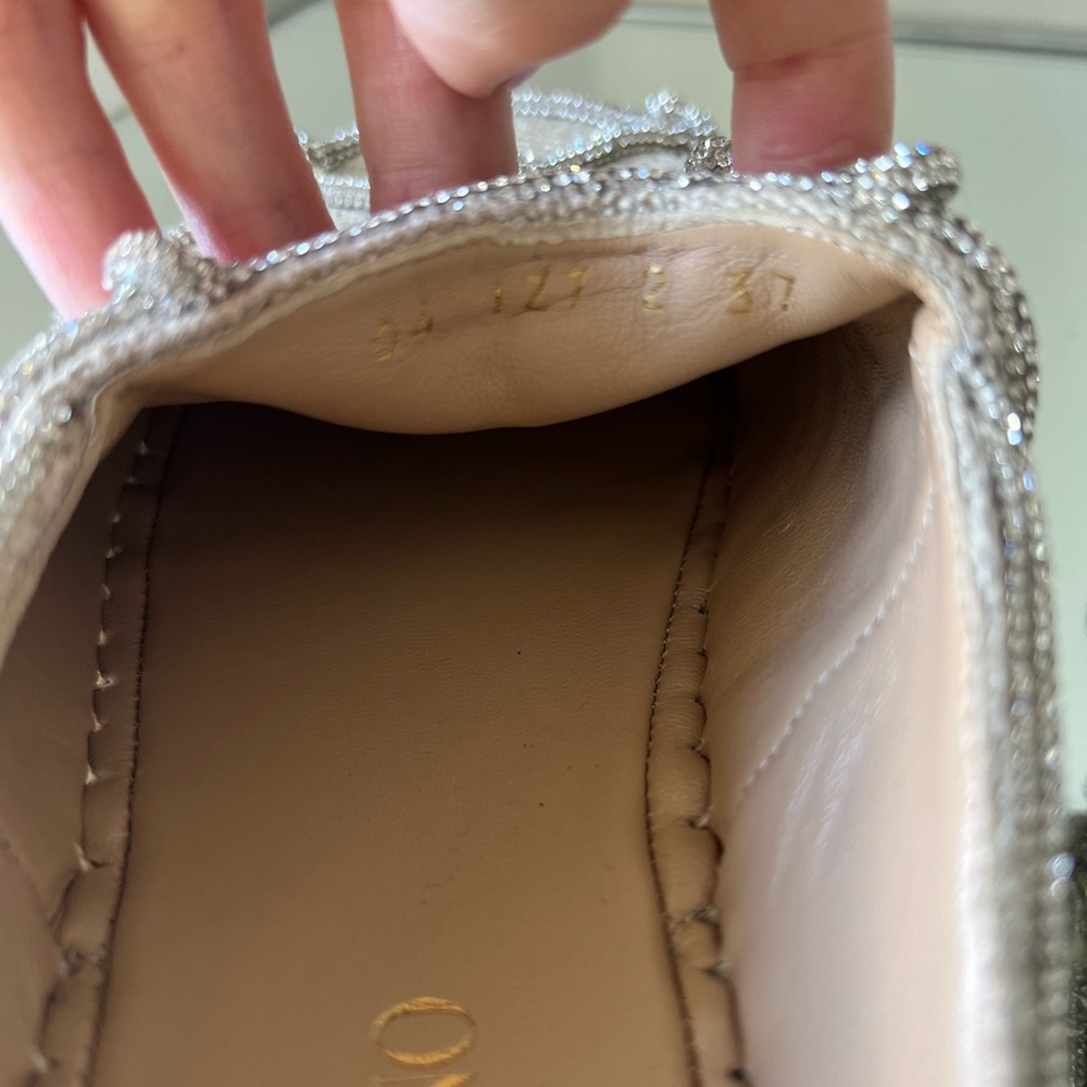 Like new VALENTINO GARAVANI Crystal-embellished linen espadrille mules $1,150 37 - Picture 8 of 13